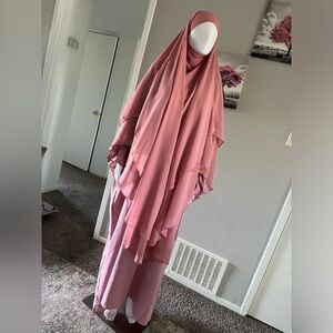 Two layers long khimar with beautiful batwing sleeve Arabian dress😍hijab niqab